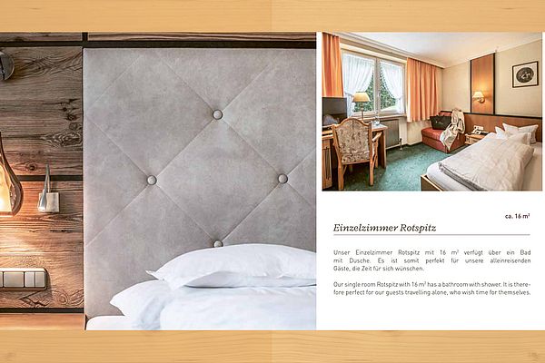 Hotel Prospekt Seite 9 – gemütliches Einzel- und Doppelzimmer mit Wohlfühlatmosphäre