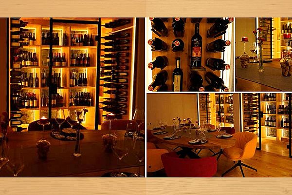 Hotel Prospekt Seite 5 – stilvoller Weinkeller mit großer Auswahl und Degustation